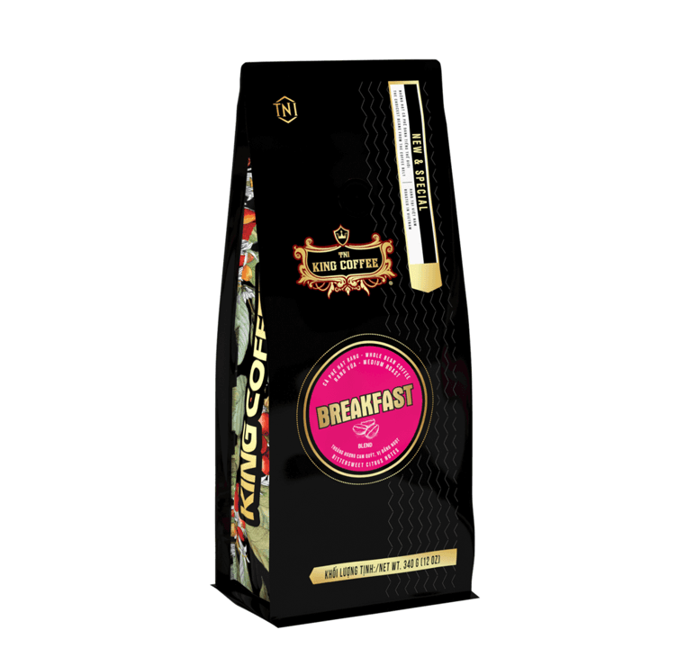 KING COFFEE Breakfast Whole Bean Coffee 340g (E/V)