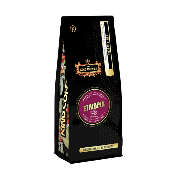 KING COFFEE Ethiopia Whole Bean Coffee 340g (E/V)