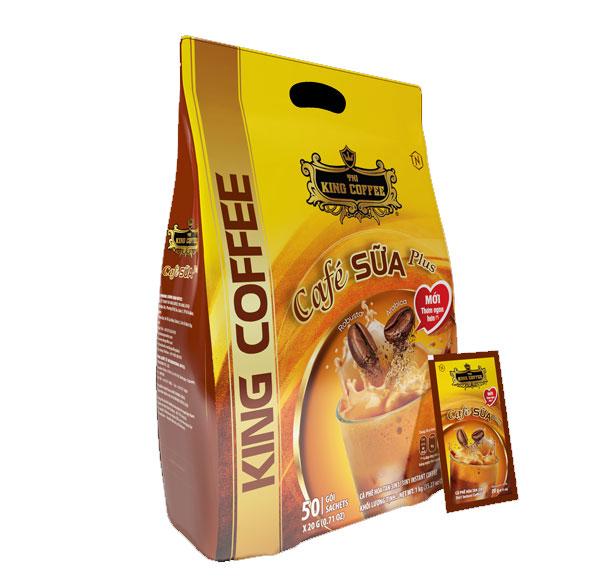 Кофе KING COFFEE Café SỮA Plus - Пакет 1 кг (50 пакетиков x 20 г)_VE