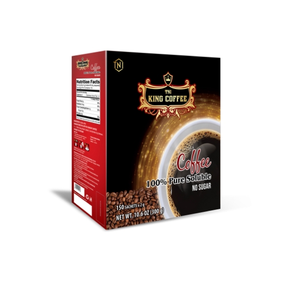 King coffee Pure black instant- Box 150 sachets x 2gr