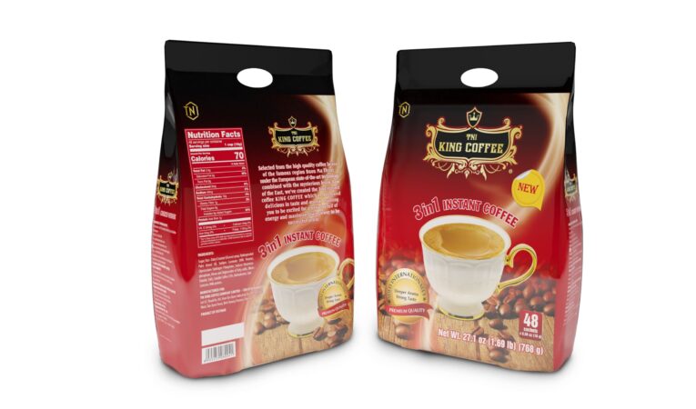 King coffee 3in1 instant - Bag 48 sachets x 16gr - FRONT BACK
