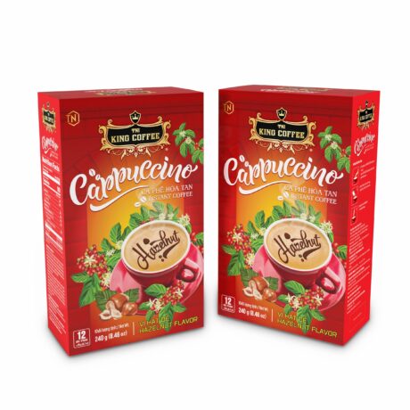 King coffee Cappuccino Hazelnut - Box 12 sticks x 20gr - box