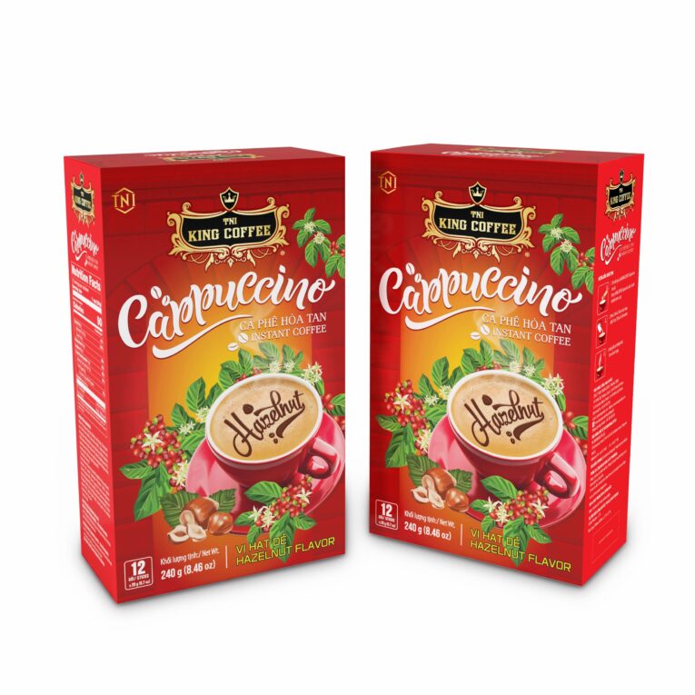 King coffee Cappuccino Hazelnut - Box 12 sticks x 20gr - box