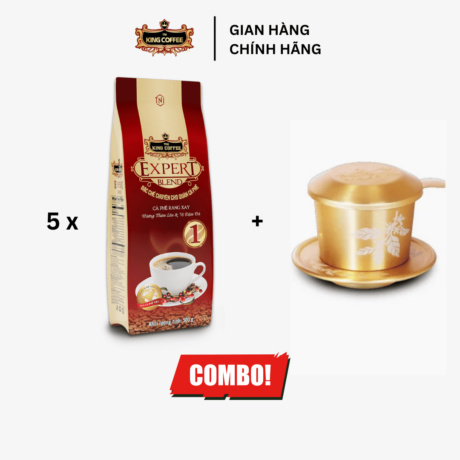 Combo 5 túi cà phê rang xay Expert Blend 1 KING COFFEE - Túi 500g + Tặng 1 túi cùng loại
