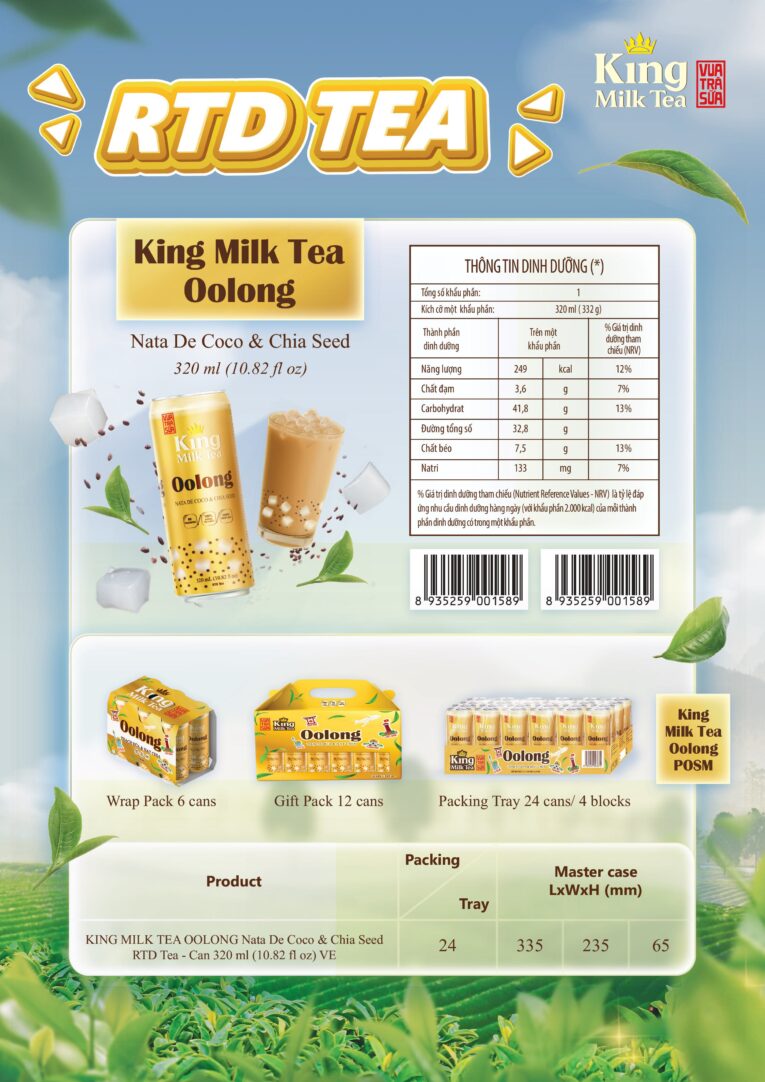 King Tea Trà sữa Ô Long Thạch Dừa Hạt Chia