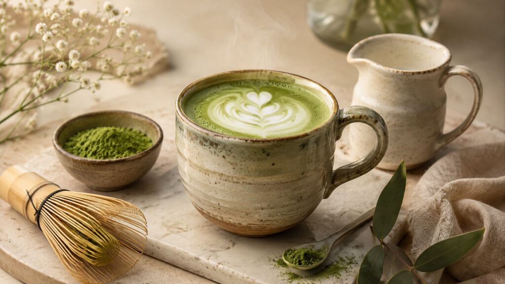 cách pha matcha latte nóng